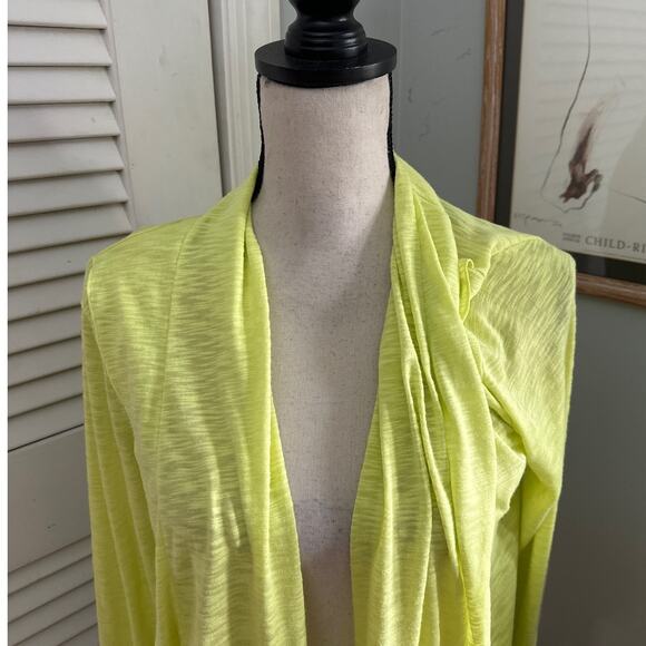 MONDETTA MPG Womens Top Medium Neon Yellow Open Cardigan Athleisure Casual - Picture 4 of 10